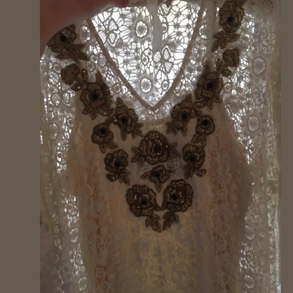 ISO Soft surroundings jarana cotton lace kaftan - Picture 4 of 7